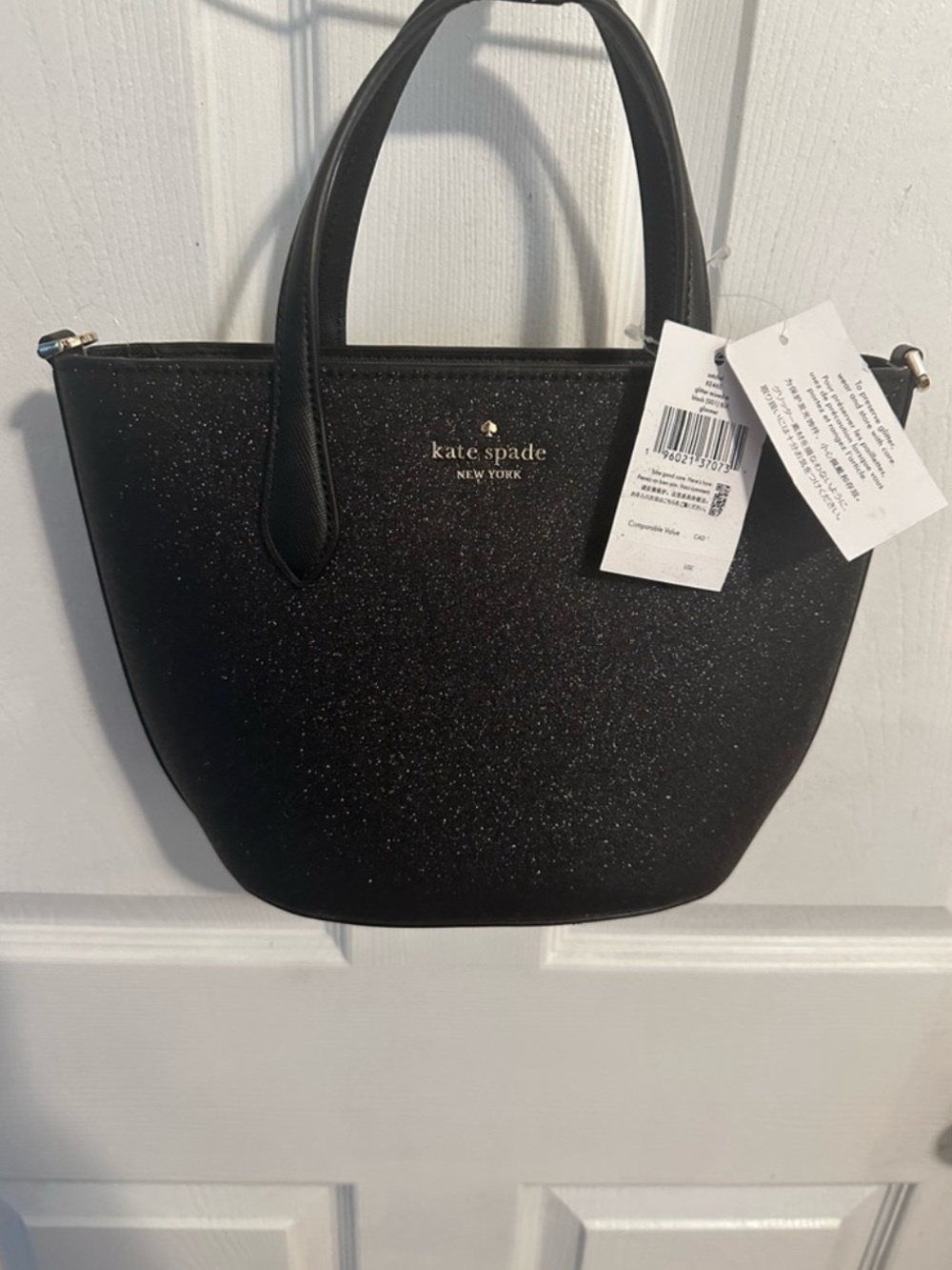 kate spade Black Glitter Dome Tote